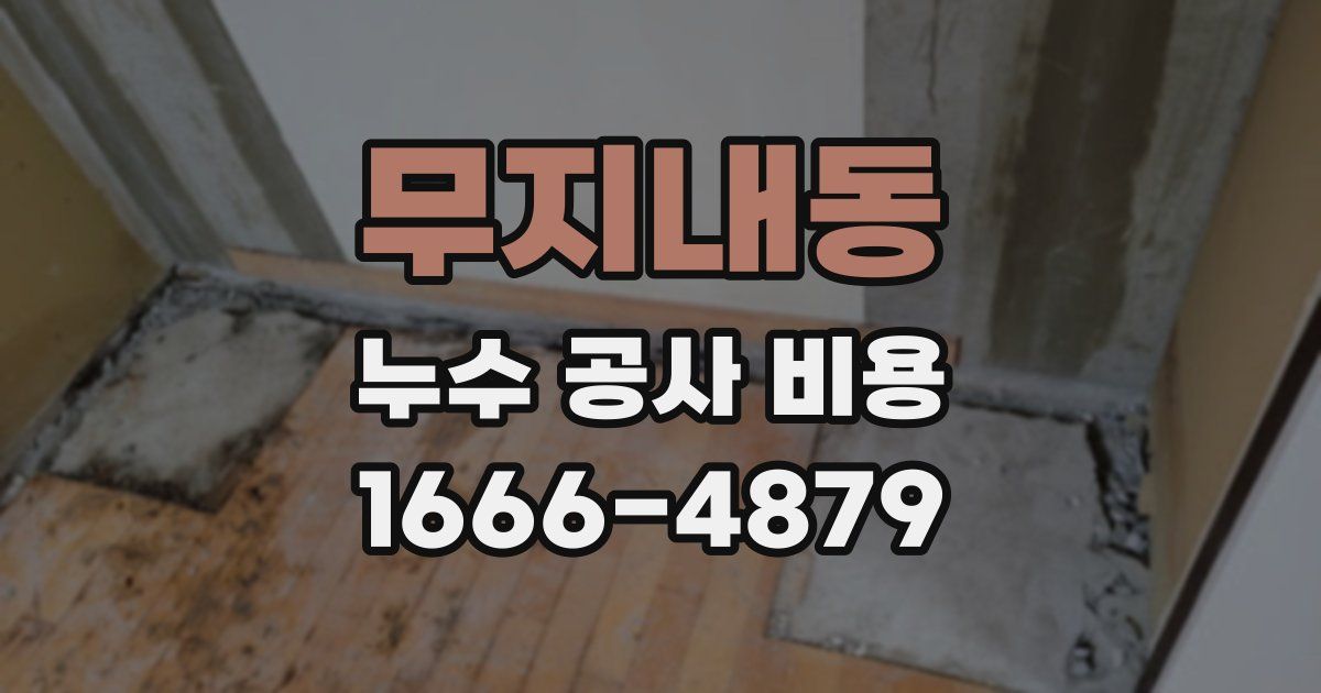 무지내동 누수 공사 비용