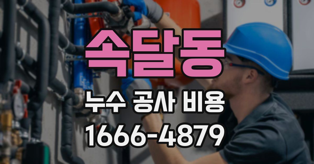 속달동 누수 공사 비용