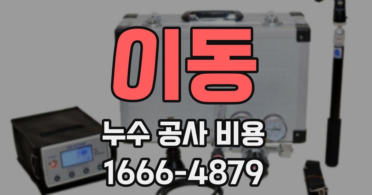 이동 누수 공사 비용