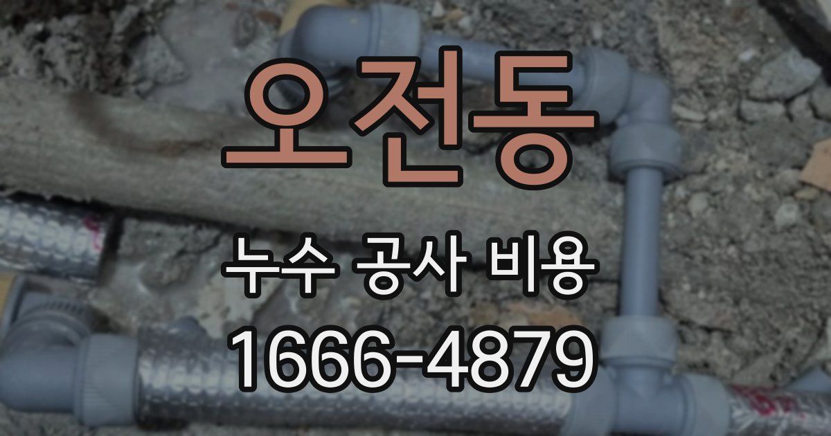 오전동 누수 공사 비용