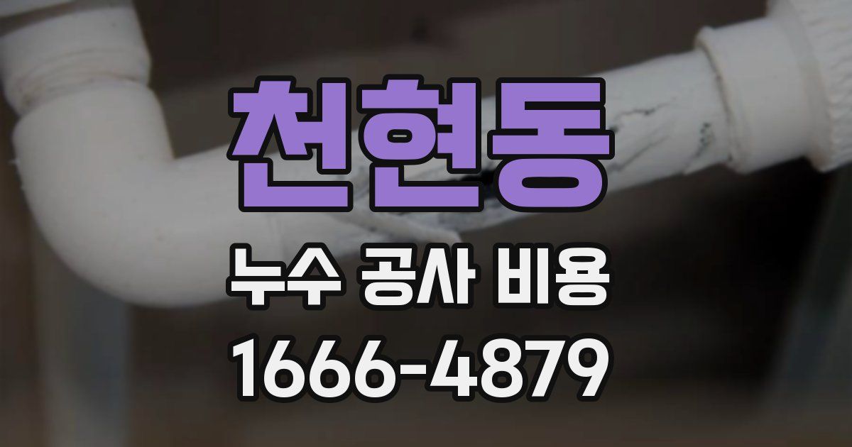 천현동 누수 공사 비용