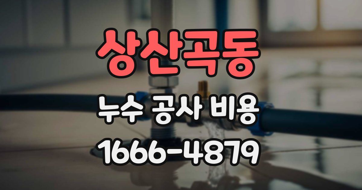 상산곡동 누수 공사 비용