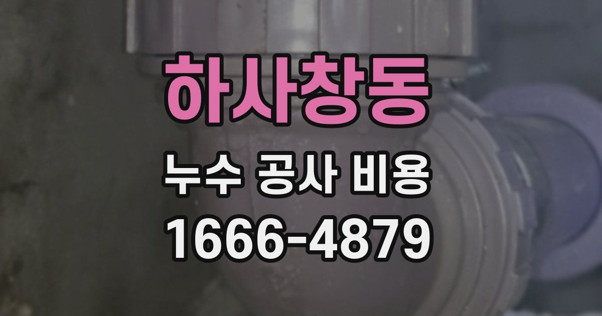 하사창동 누수 공사 비용