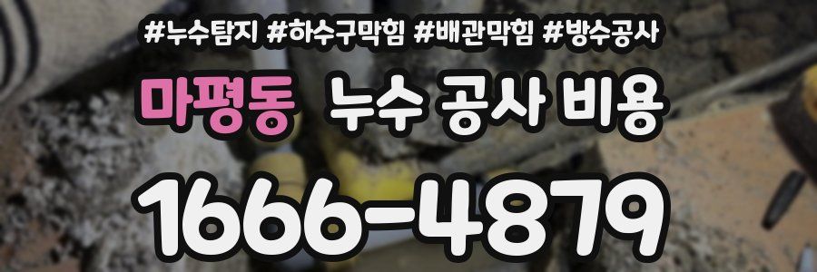 마평동 누수 공사 비용