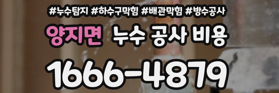 양지면 누수 공사 비용