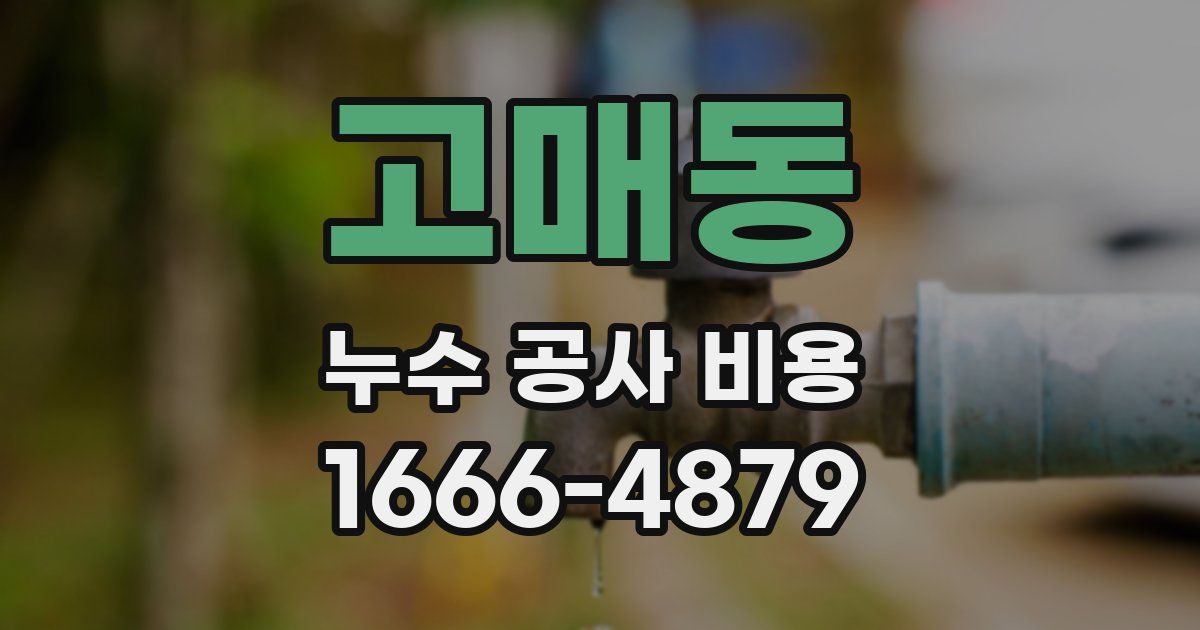 고매동 누수 공사 비용