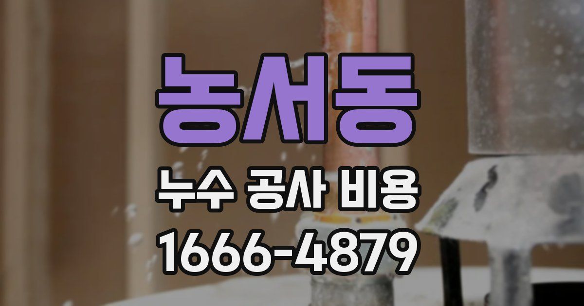 농서동 누수 공사 비용