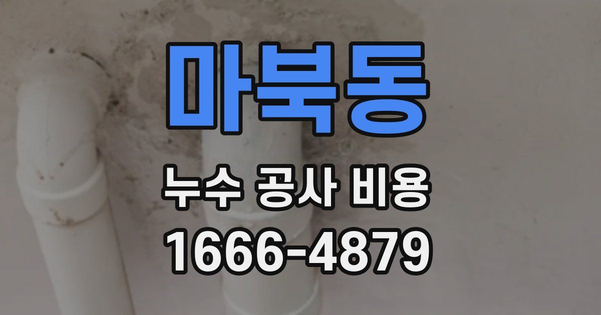 마북동 누수 공사 비용