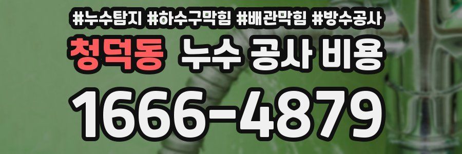 청덕동 누수 공사 비용