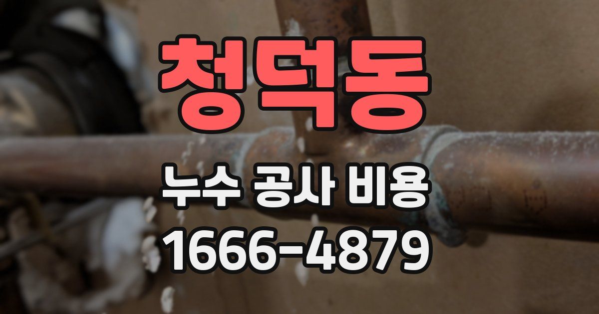 청덕동 누수 공사 비용