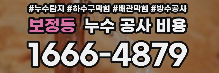 보정동 누수 공사 비용