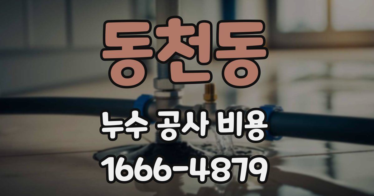 동천동 누수 공사 비용