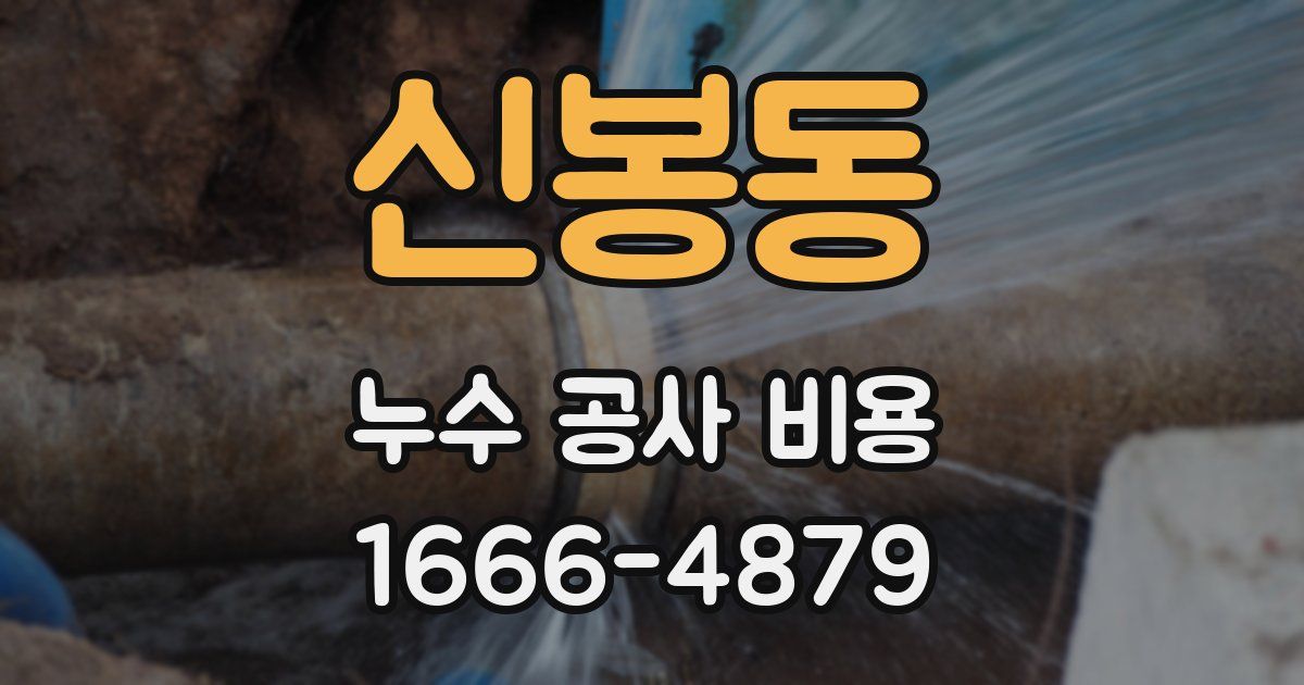 신봉동 누수 공사 비용