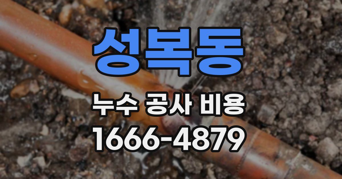 성복동 누수 공사 비용