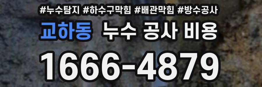 교하동 누수 공사 비용
