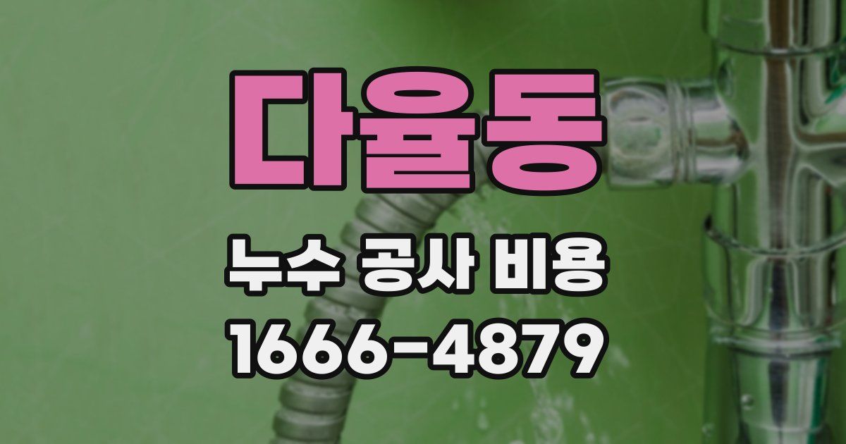 다율동 누수 공사 비용
