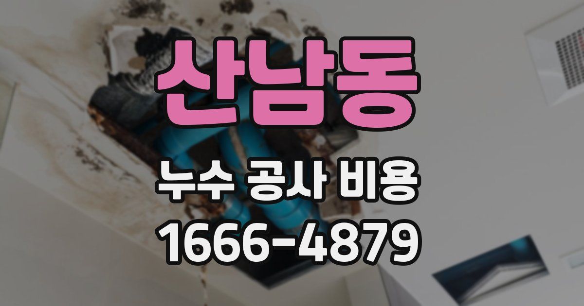 산남동 누수 공사 비용