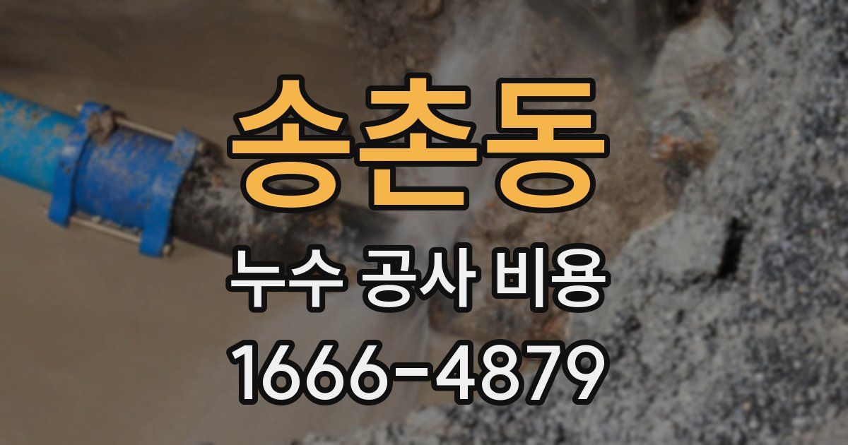송촌동 누수 공사 비용