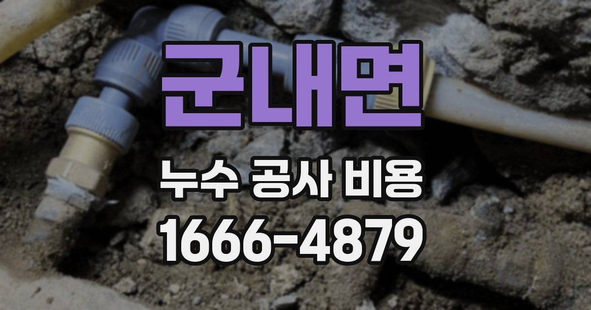 군내면 누수 공사 비용