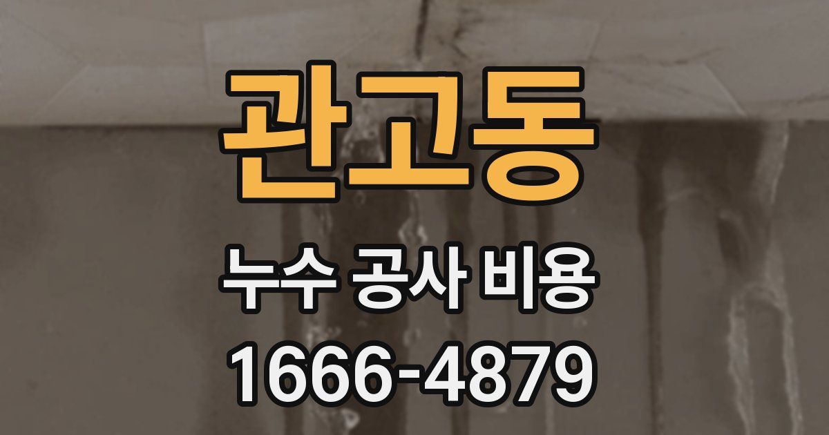 관고동 누수 공사 비용