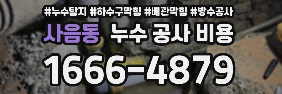 사음동 누수 공사 비용