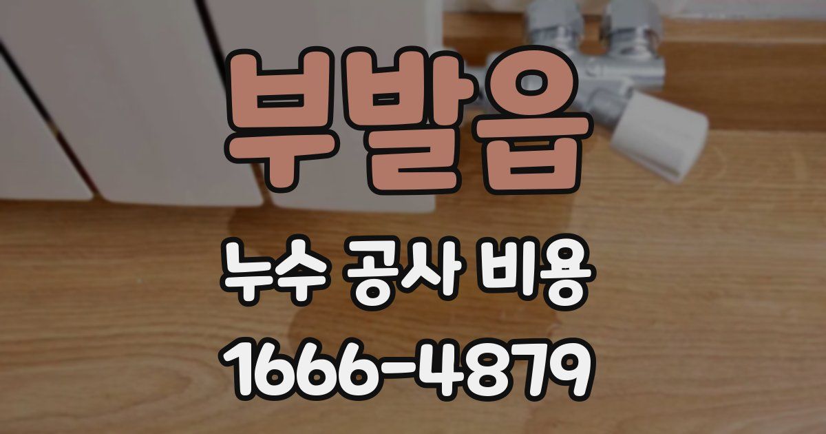 부발읍 누수 공사 비용