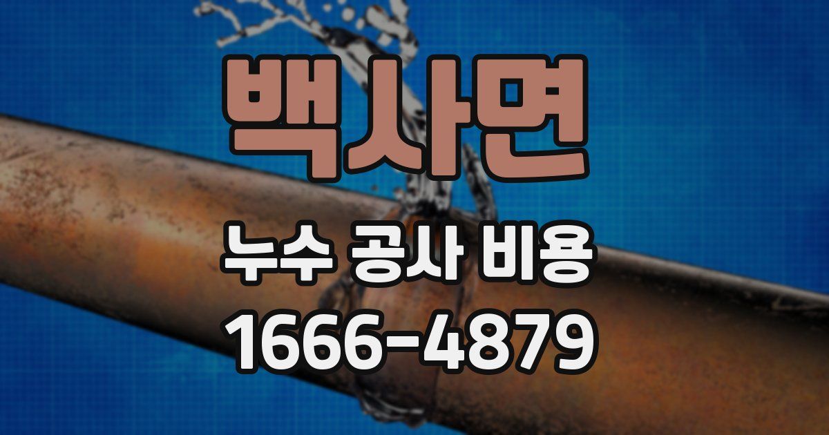 백사면 누수 공사 비용