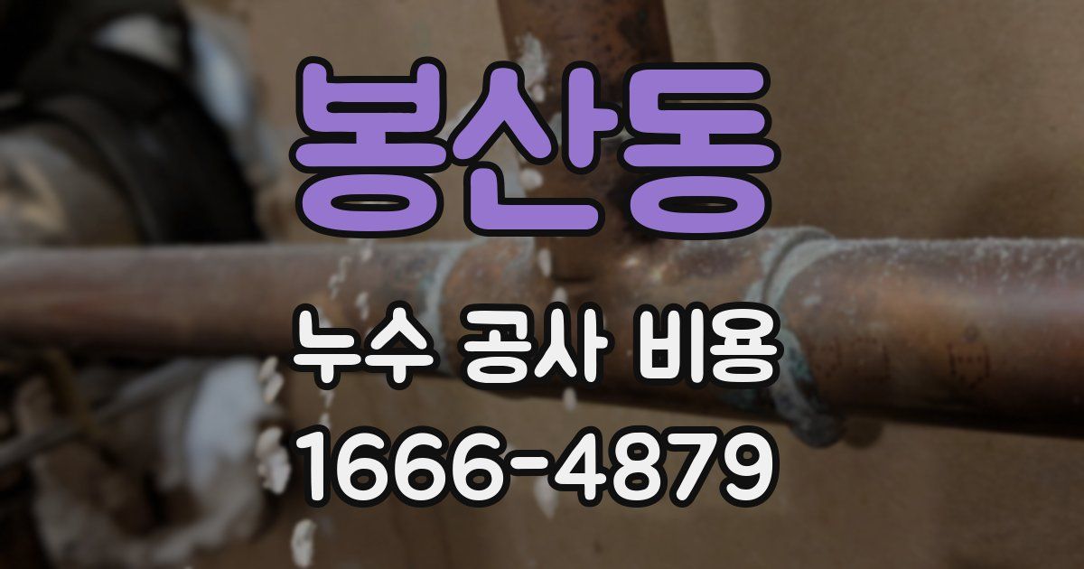 봉산동 누수 공사 비용