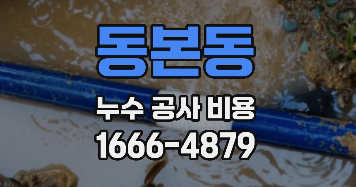 동본동 누수 공사 비용