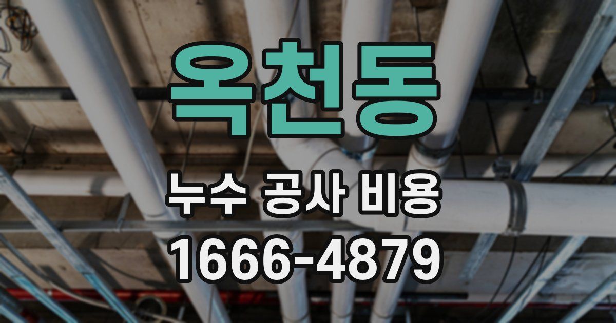옥천동 누수 공사 비용