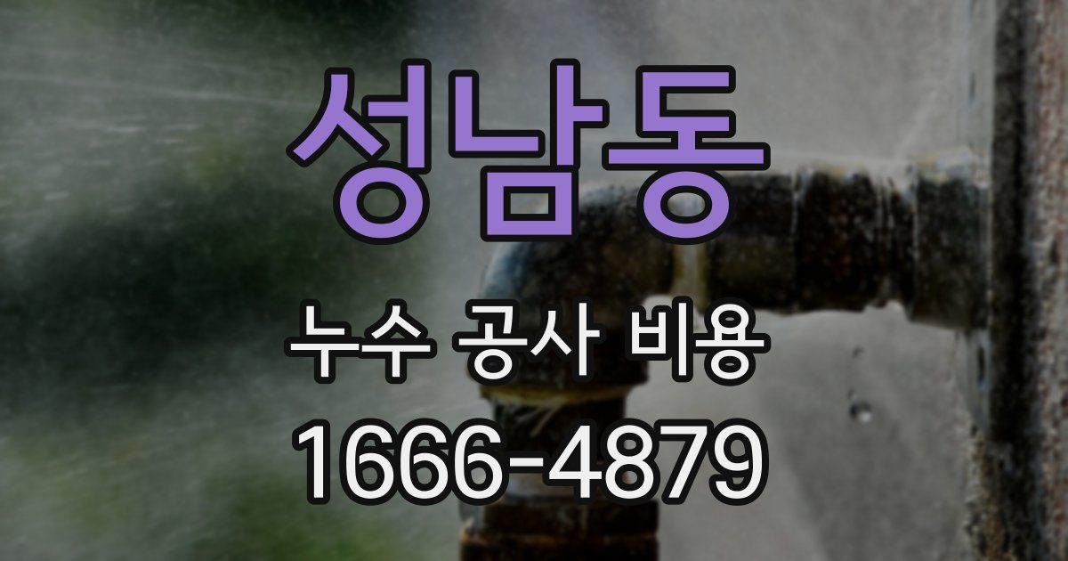 성남동 누수 공사 비용
