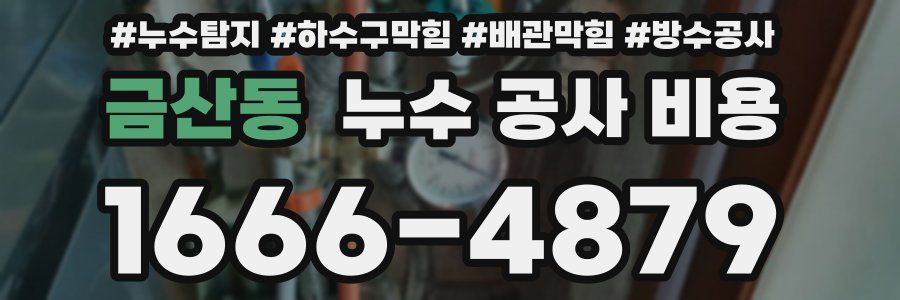 금산동 누수 공사 비용