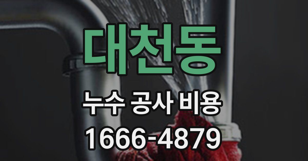 대천동 누수 공사 비용