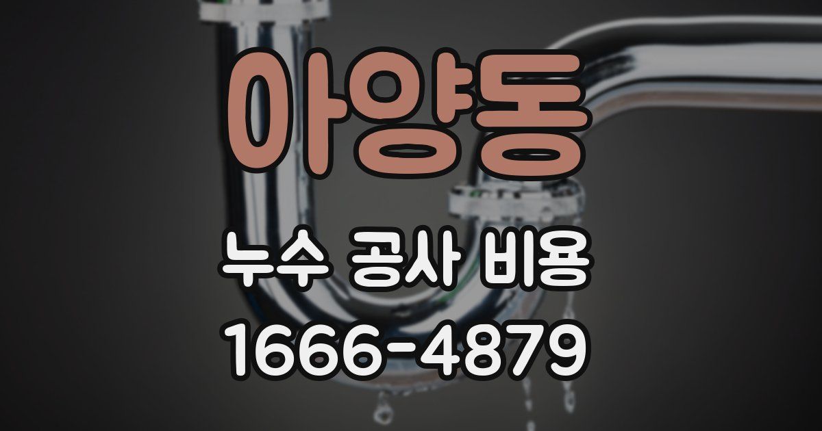 아양동 누수 공사 비용