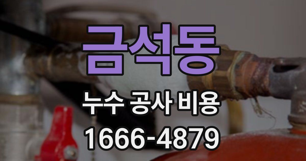 금석동 누수 공사 비용