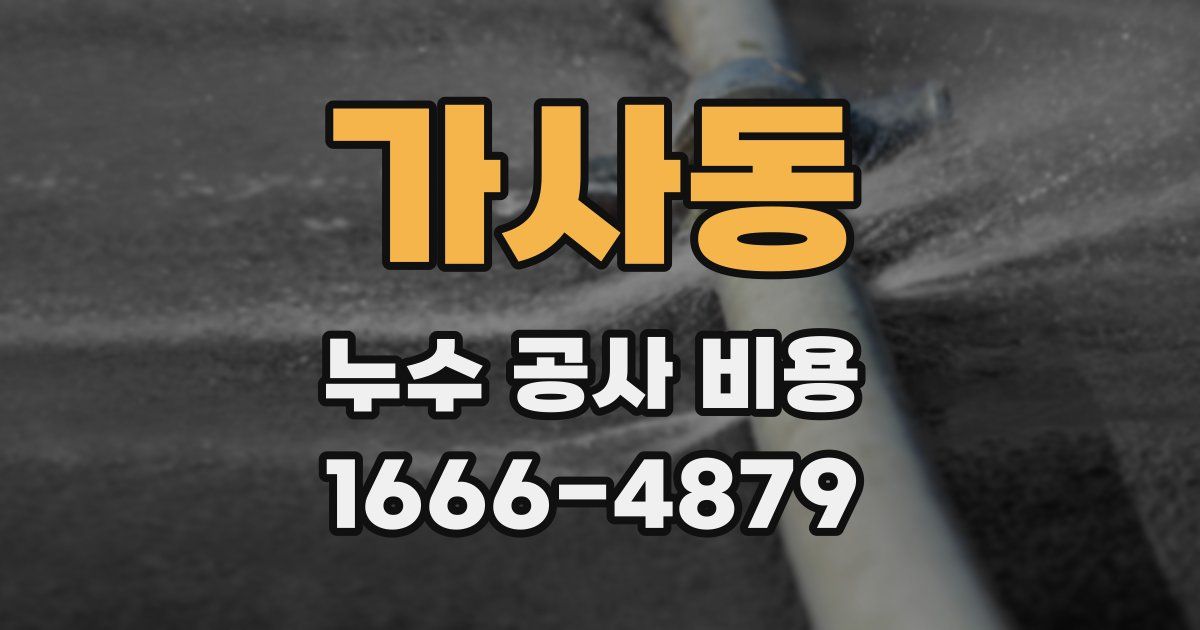 가사동 누수 공사 비용