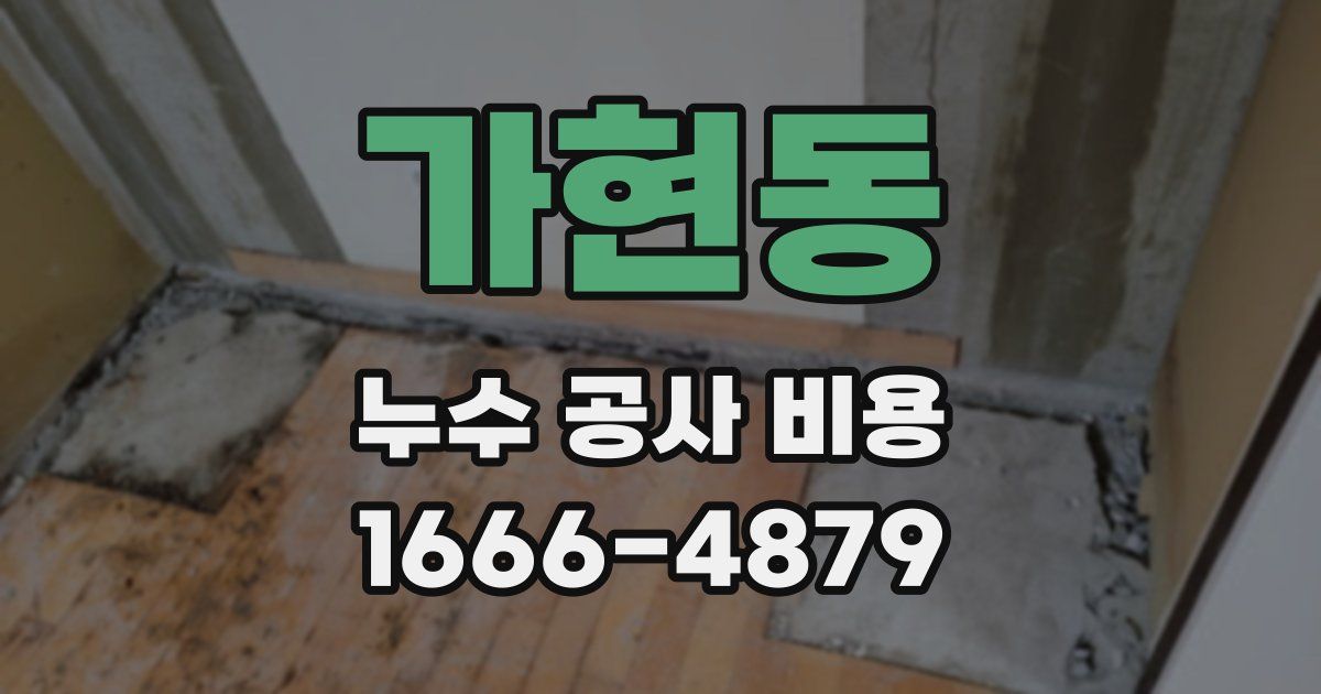 가현동 누수 공사 비용