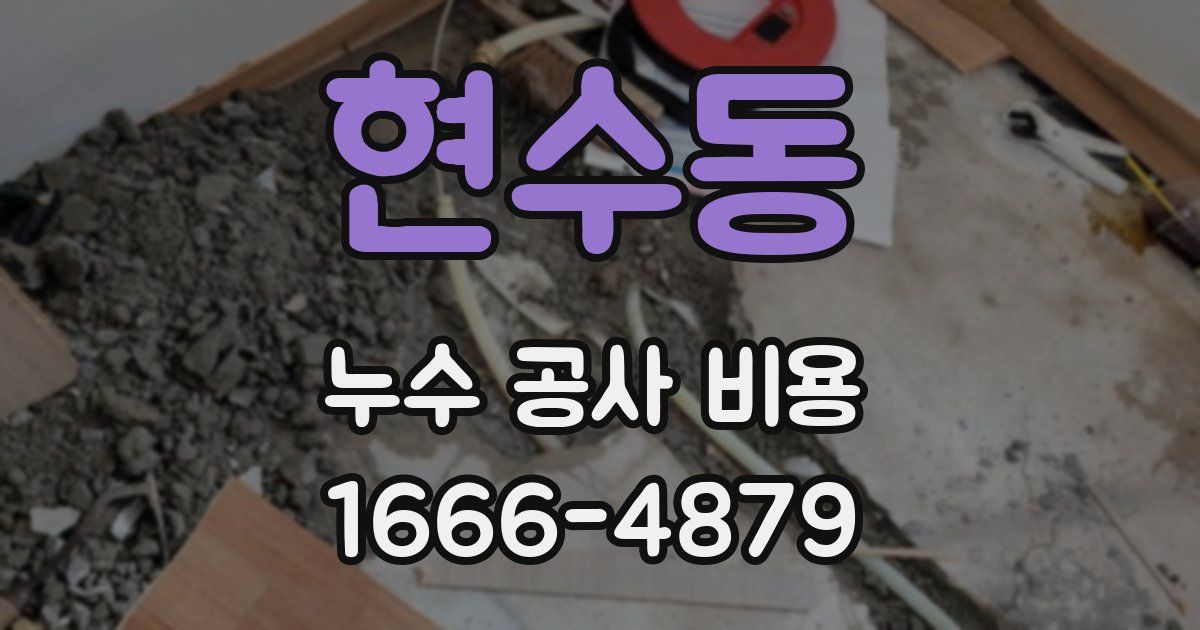 현수동 누수 공사 비용