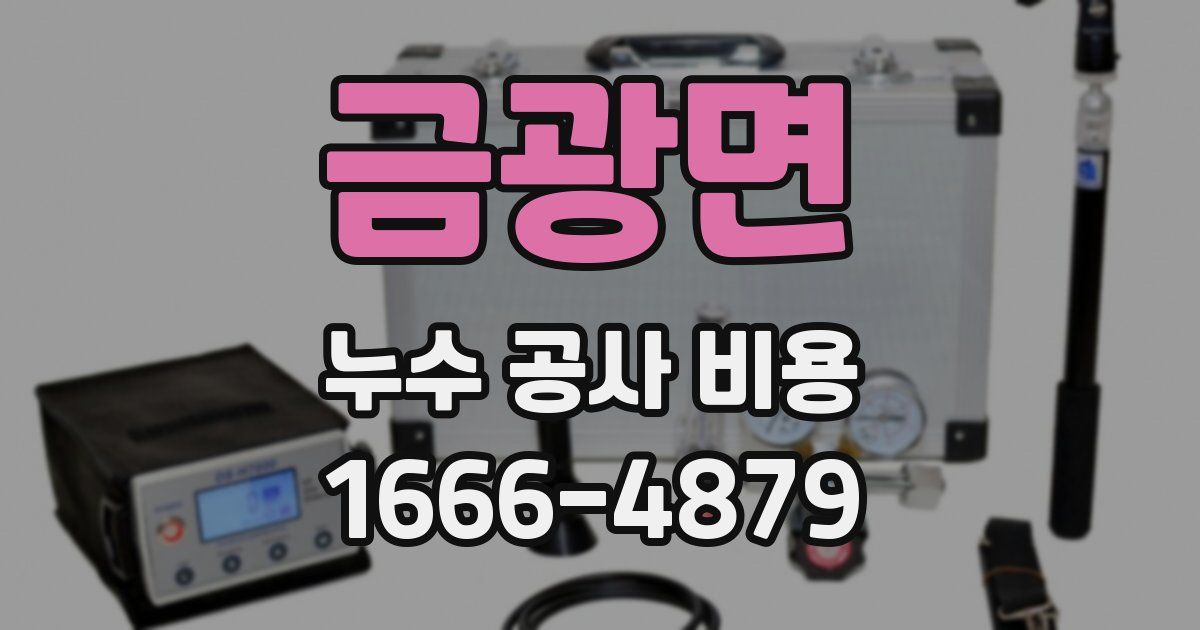 금광면 누수 공사 비용