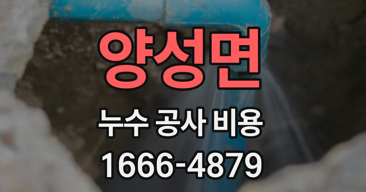 양성면 누수 공사 비용