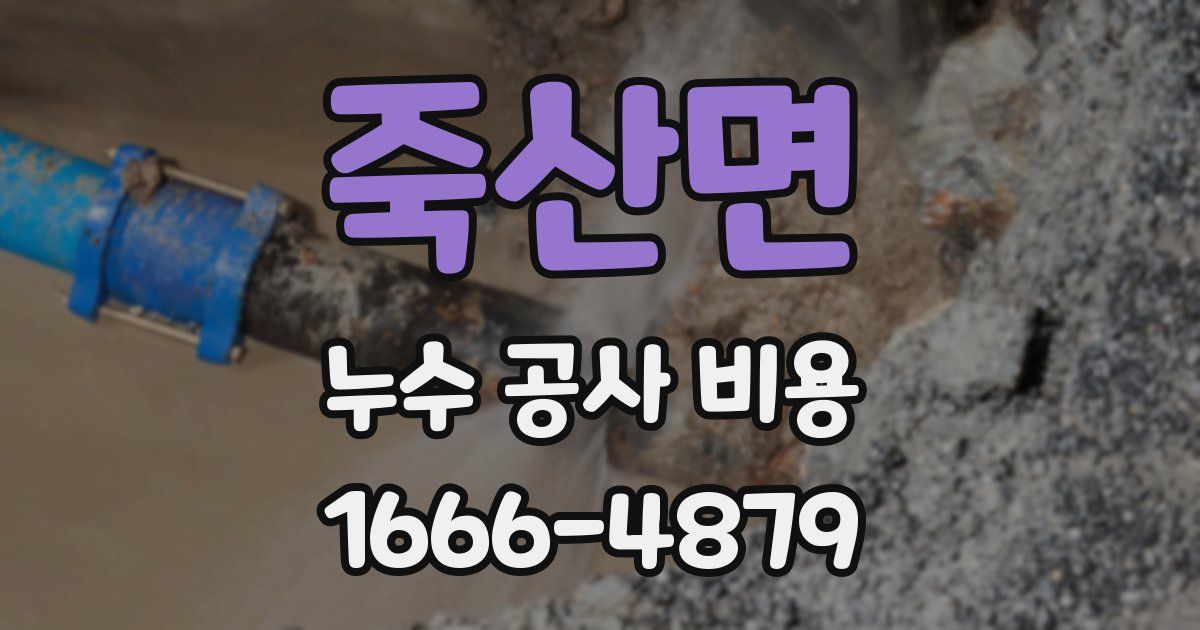 죽산면 누수 공사 비용