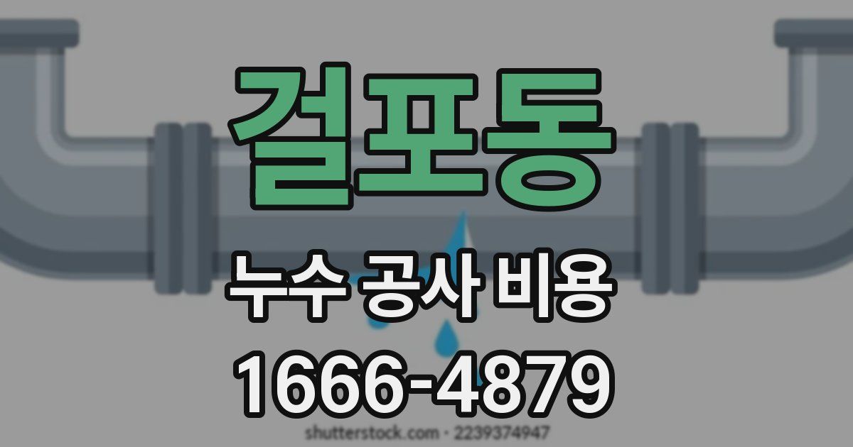 걸포동 누수 공사 비용