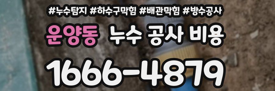 운양동 누수 공사 비용