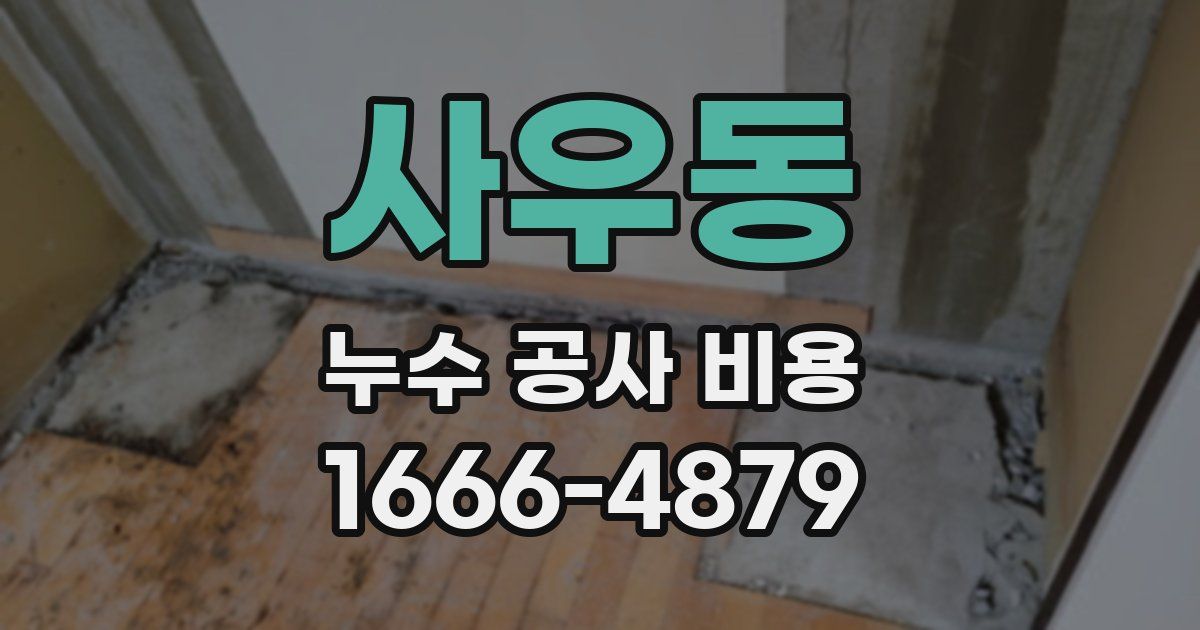 사우동 누수 공사 비용