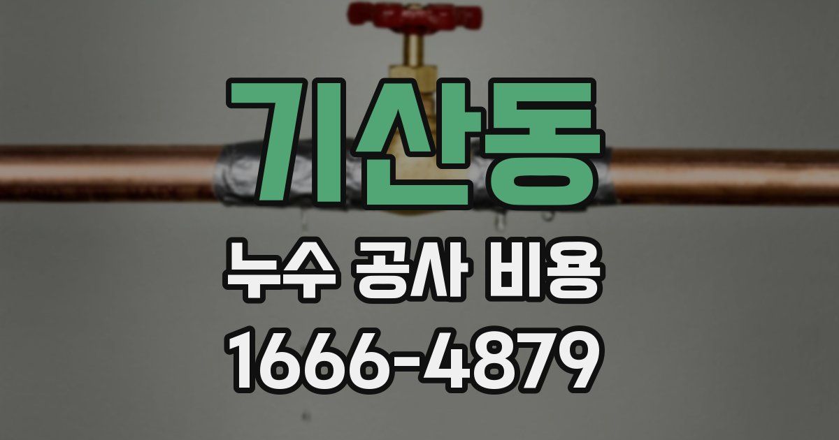 기산동 누수 공사 비용