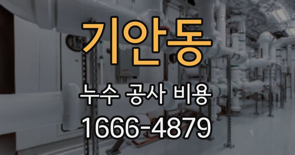 기안동 누수 공사 비용