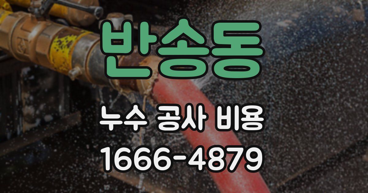 반송동 누수 공사 비용