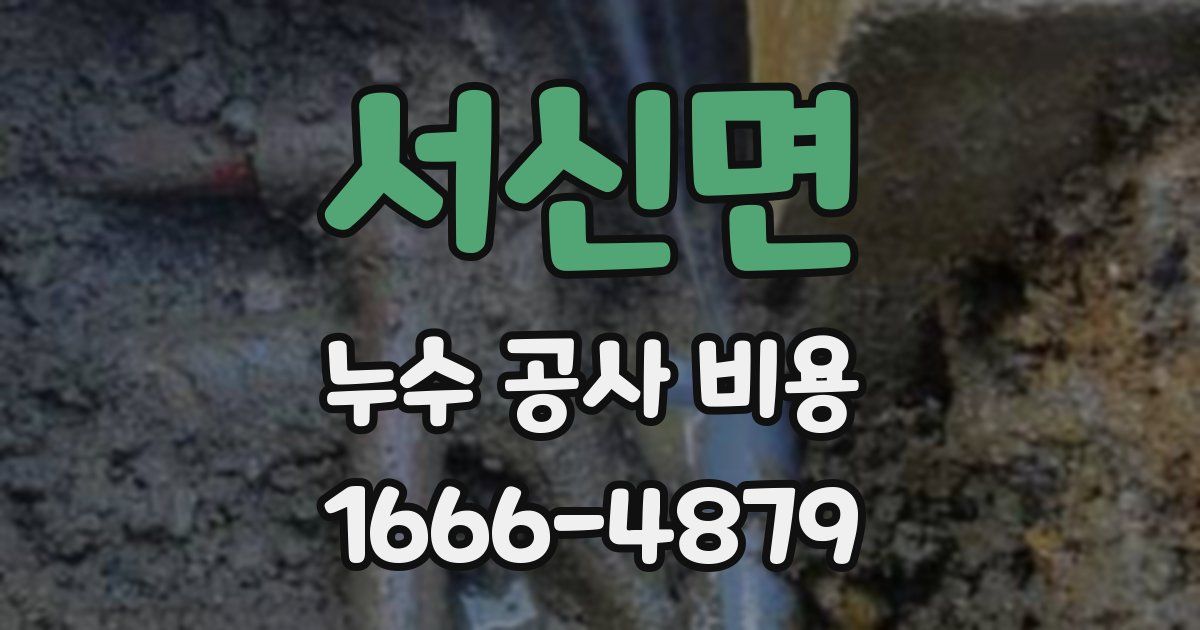 서신면 누수 공사 비용