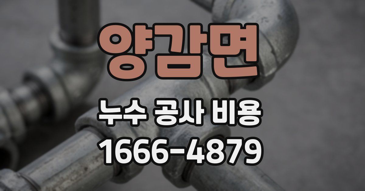 양감면 누수 공사 비용