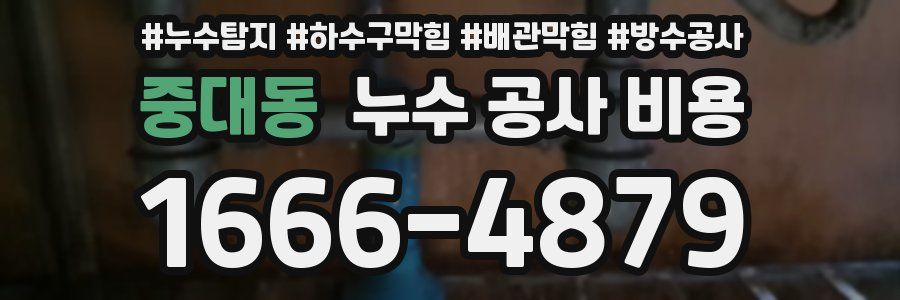 중대동 누수 공사 비용